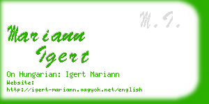 mariann igert business card